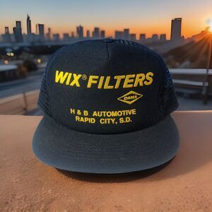 Vintage WIX  Filters -HB Automotive-RapidCity,SD- Mesh Trucker Adj. Snapback USA